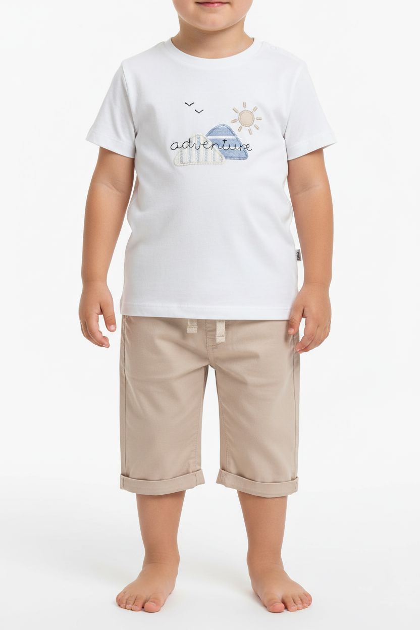 3-Piece Baby Boy Casual Set with Hooded Shirt & Shorts Baby Boy Set Top Kids
