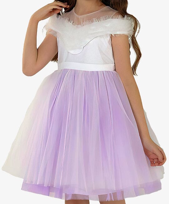 Violet Tulle Garden Girl Party Dress DRESS Helenakids 