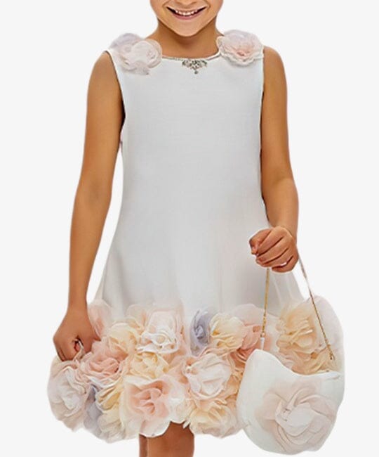 Floral White Dress for Girls Party Dress Pink Girls