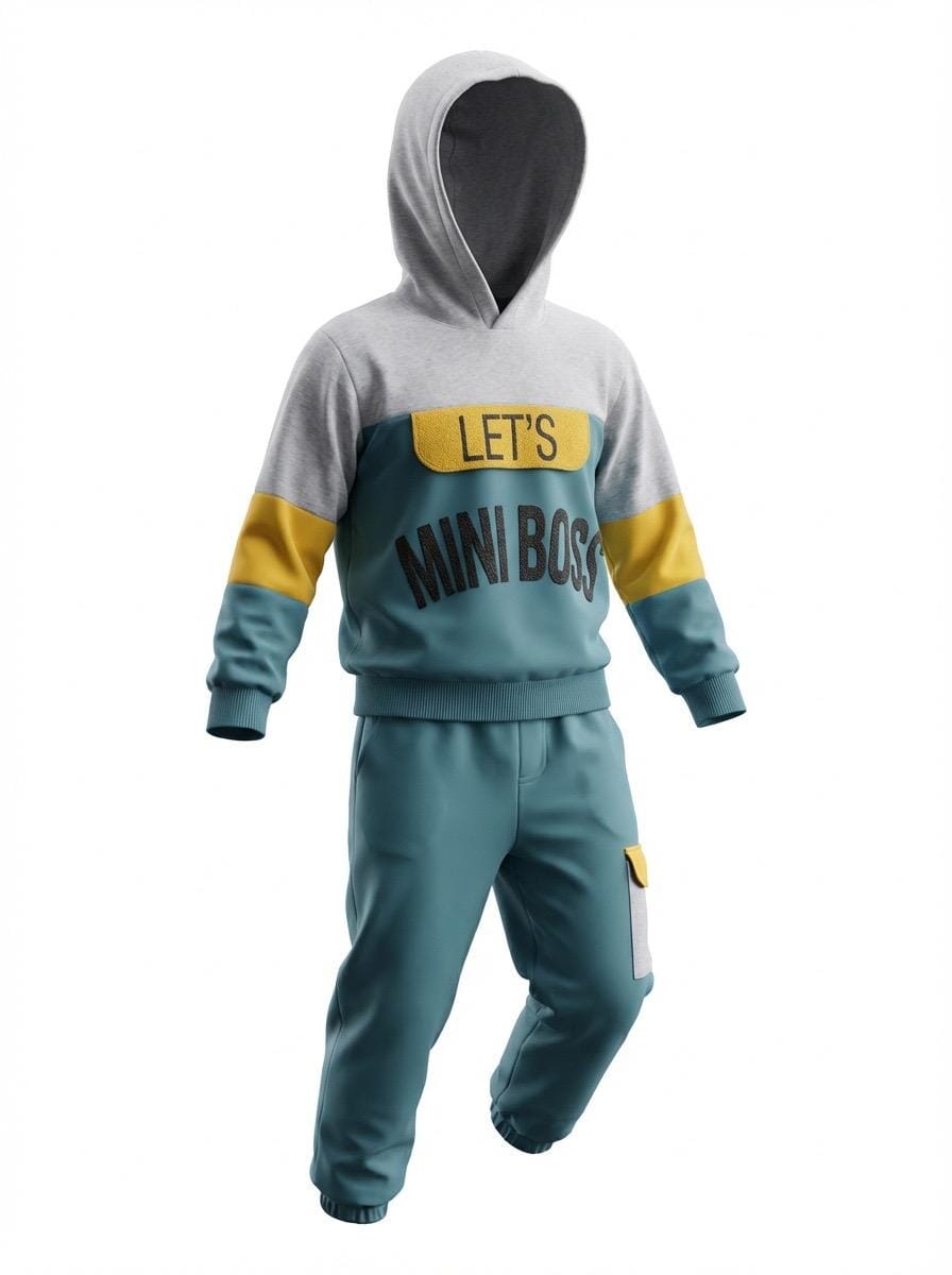 Mini Boss Boys Tracksuit Set with Hood (18-24M) - 2 Pieces Çağkon