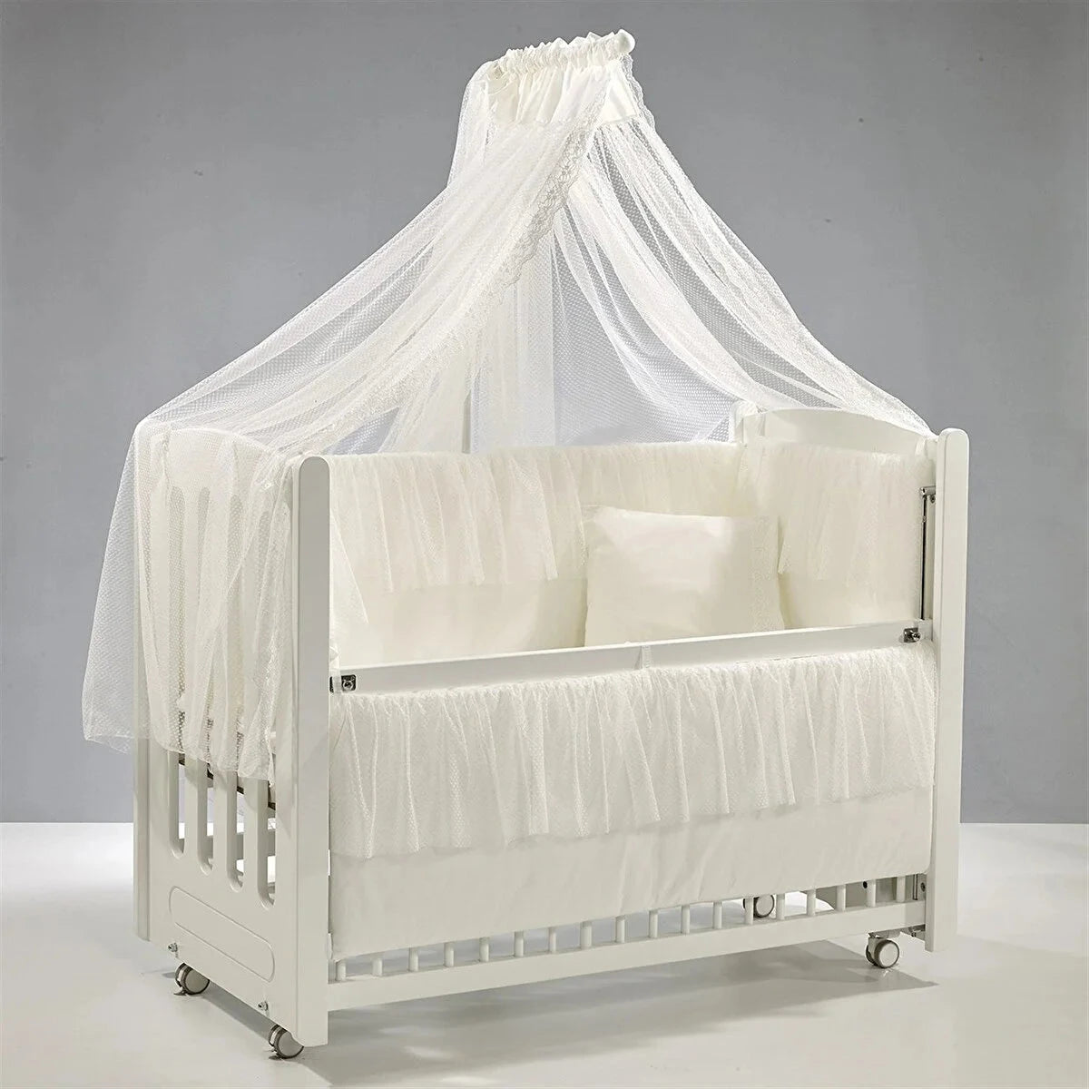 MeltemKids Mia Co-Sleeper Wooden Rocking Cradle 60x120 cm CRIB Meltem Kids