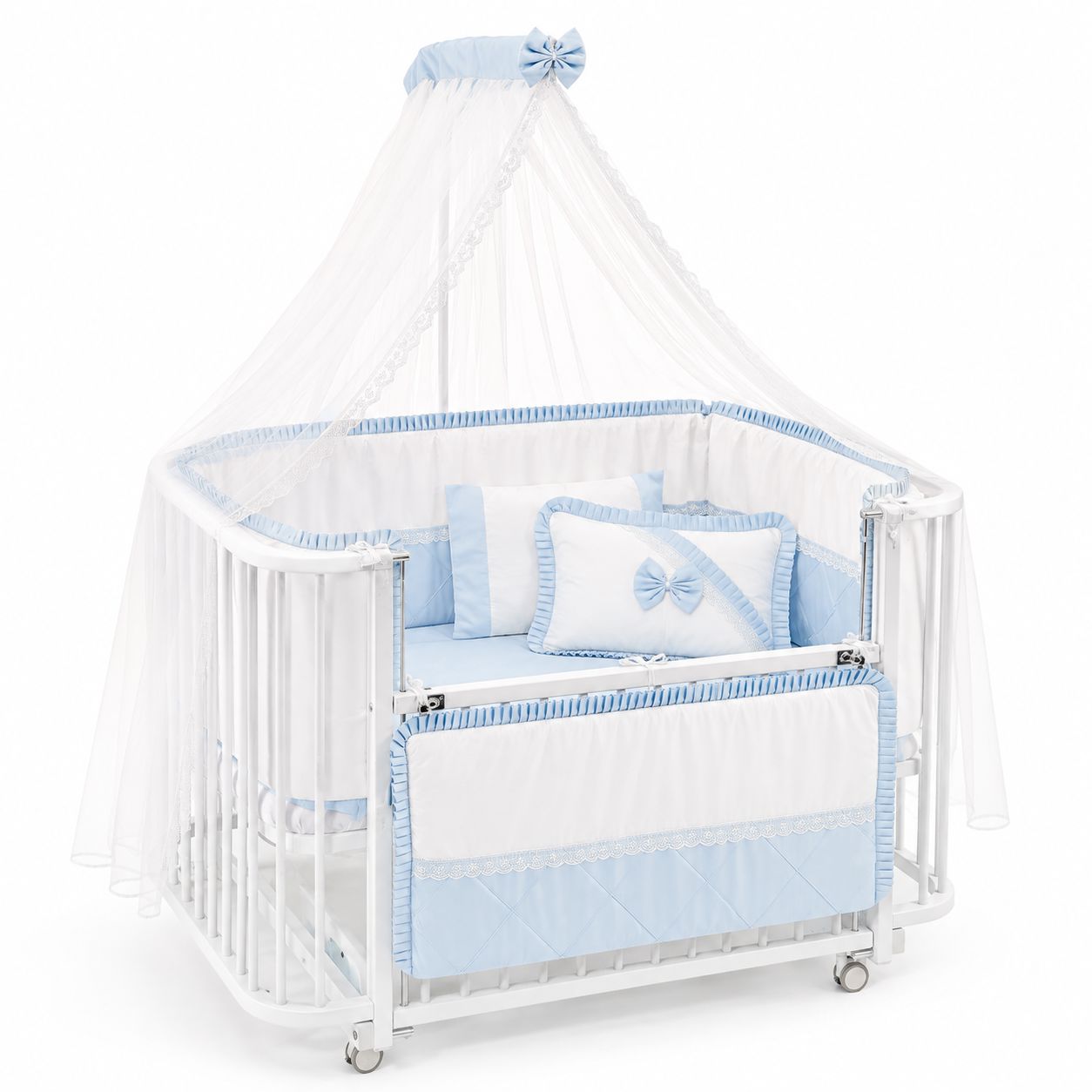 MeltemKids Bambino Baby Bedding & Mosquito Net Set – 9 Pieces | 70 × 110 cm Baby Bedding Set Meltemkids