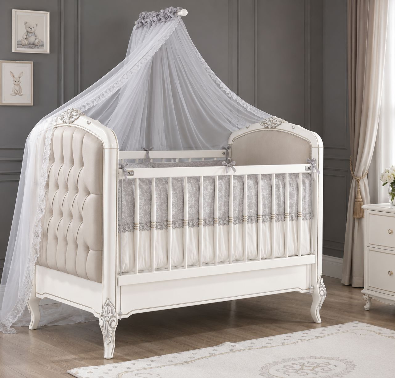 MeltemKids Manhattan 3-in-1 Royal Baby Crib Baby Crib Meltemkids