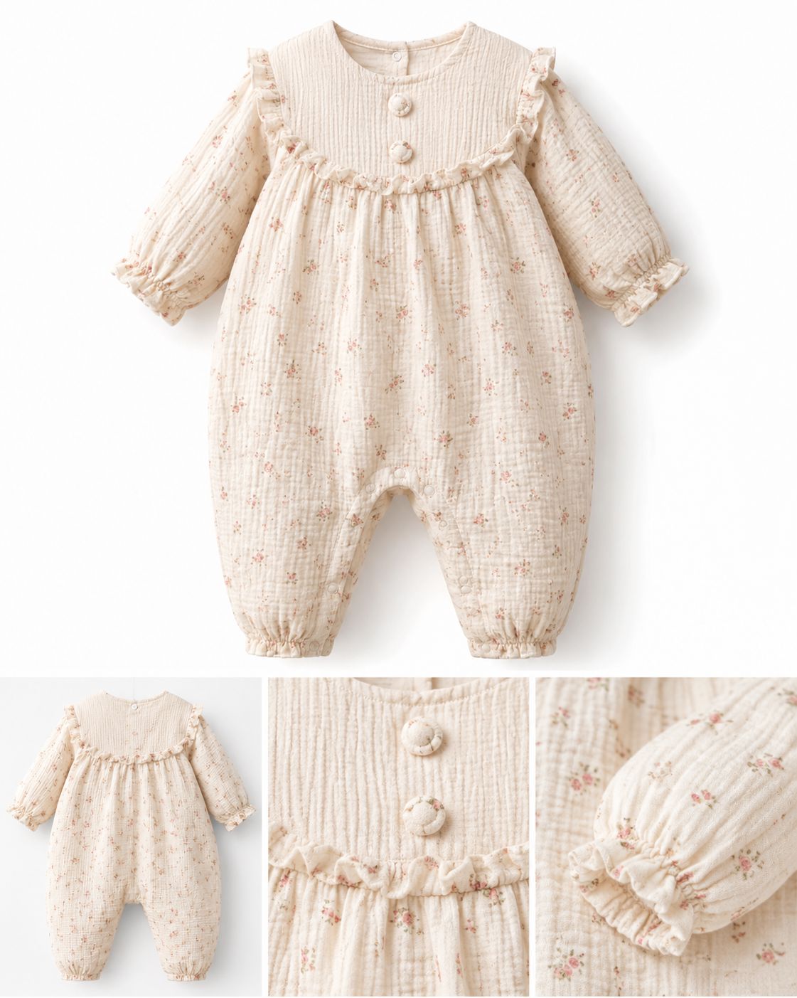 Floral Cotton Baby Romper baby dungree TONGS