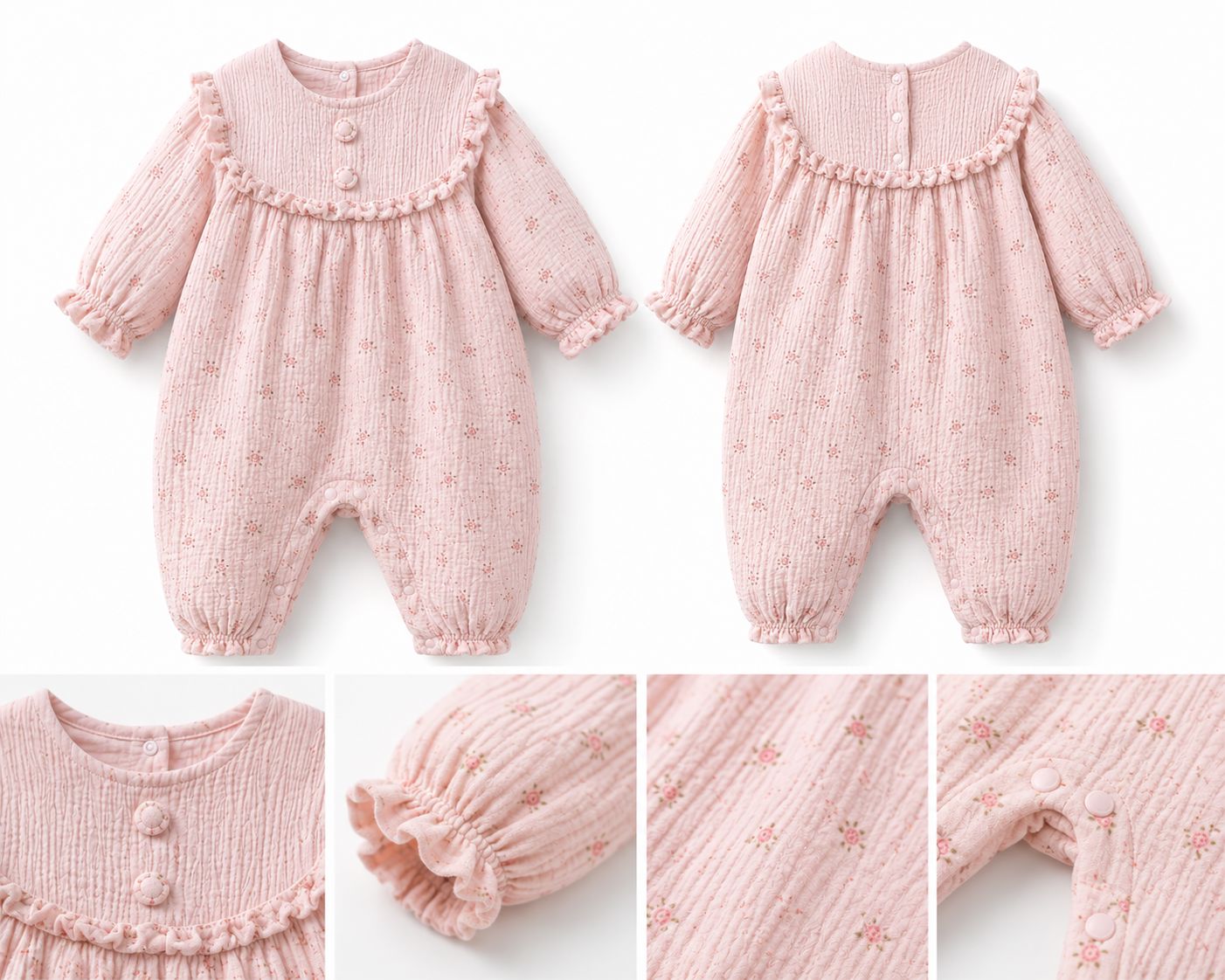 Floral Cotton Baby Romper baby dungree TONGS