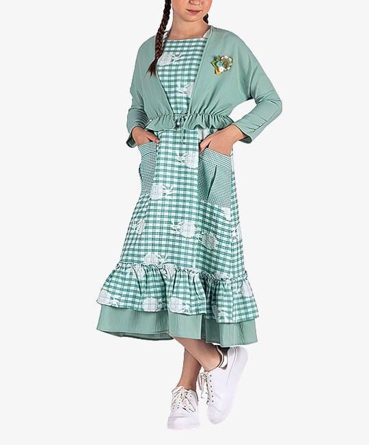 A Sleeveless Mint Green Dress with A Jacket General PAFIM