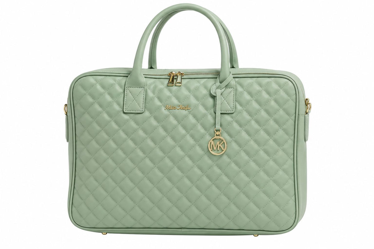 Soft Green Faux Leather Baby Diaper Bag M&Y