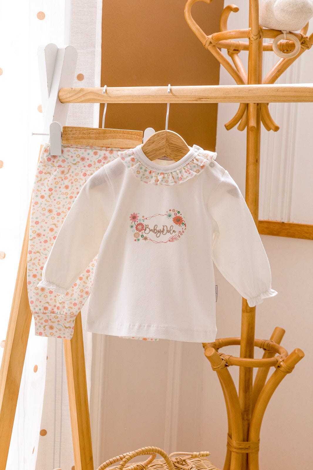 Floral Embroidered Baby Girl Top and Pants Set by Babydola General Babydola