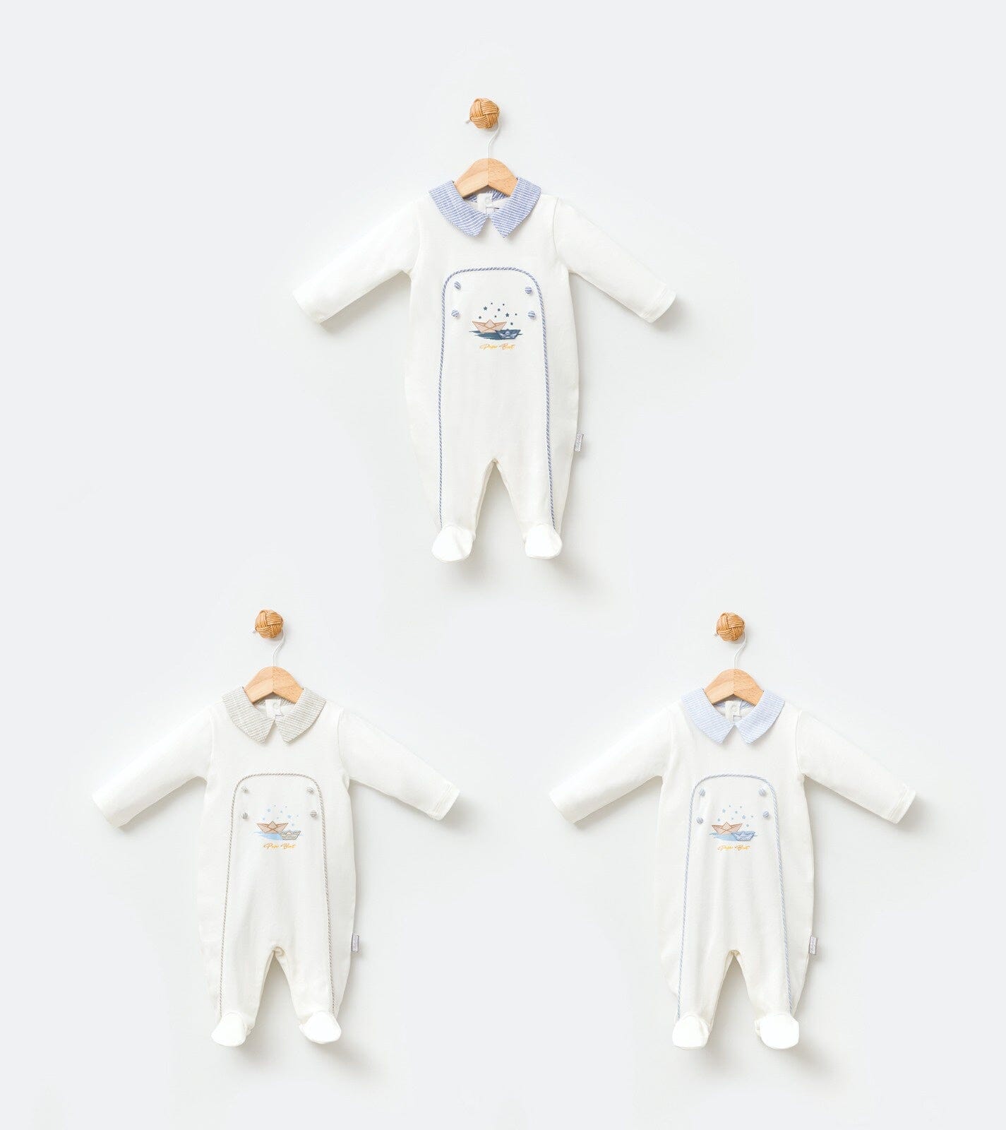 Baby Romper with Paper Boat Design General Babydola