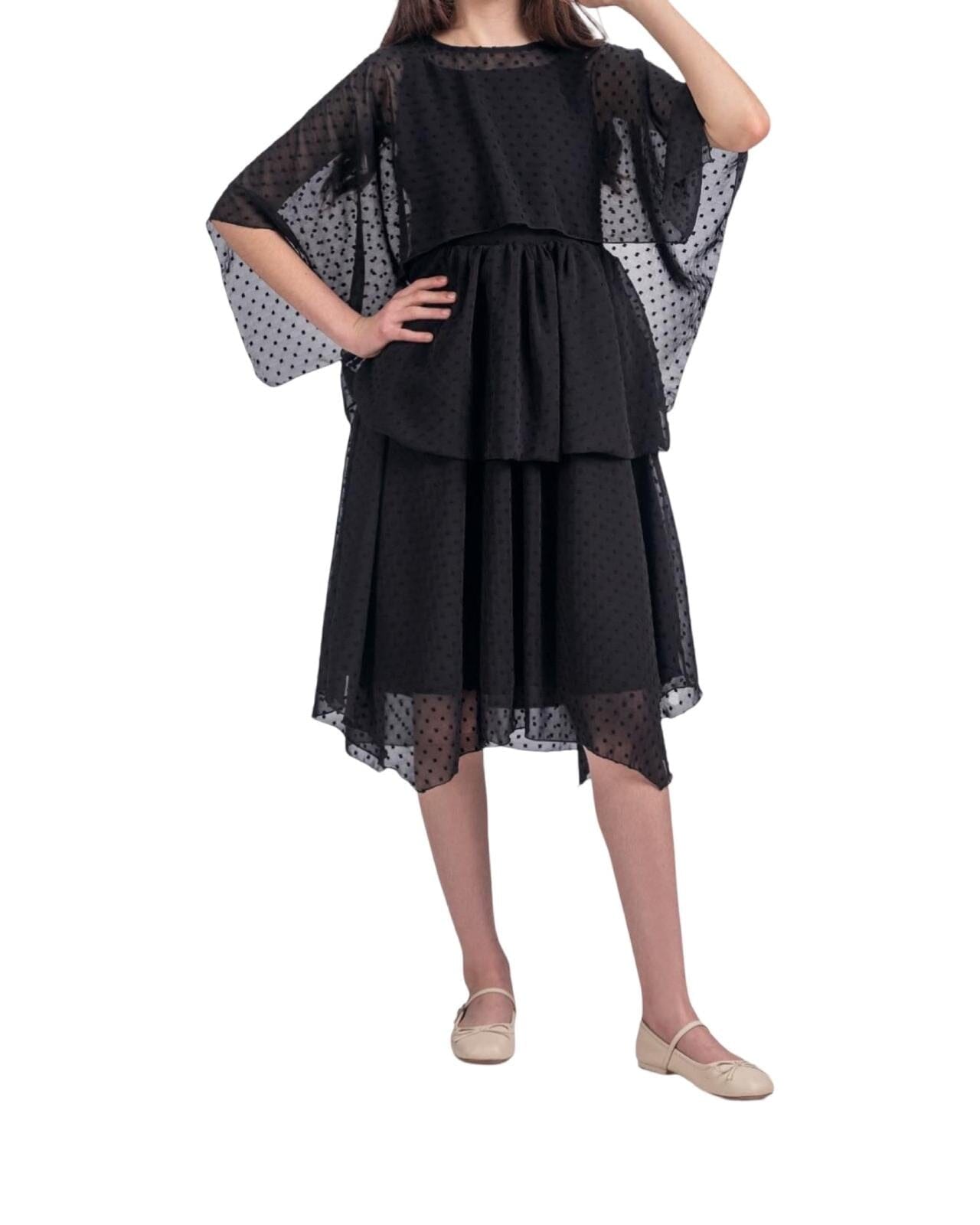 Chic Layered Polka-Dot Dress Girls Wear PAFIM