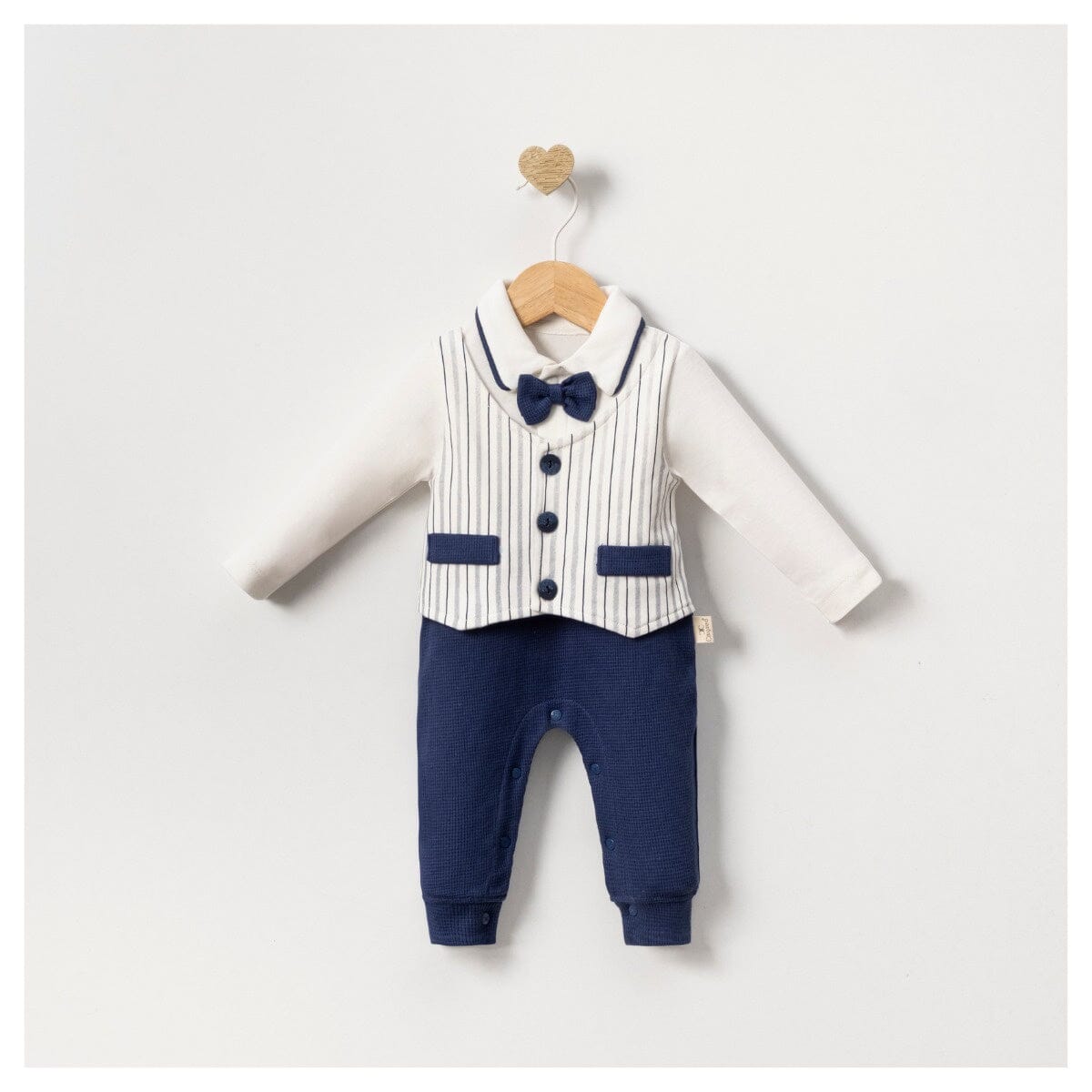 Elegant Baby Boy Suit Set - Navy and Brown baby boy sleepsuit Mini Zeyn