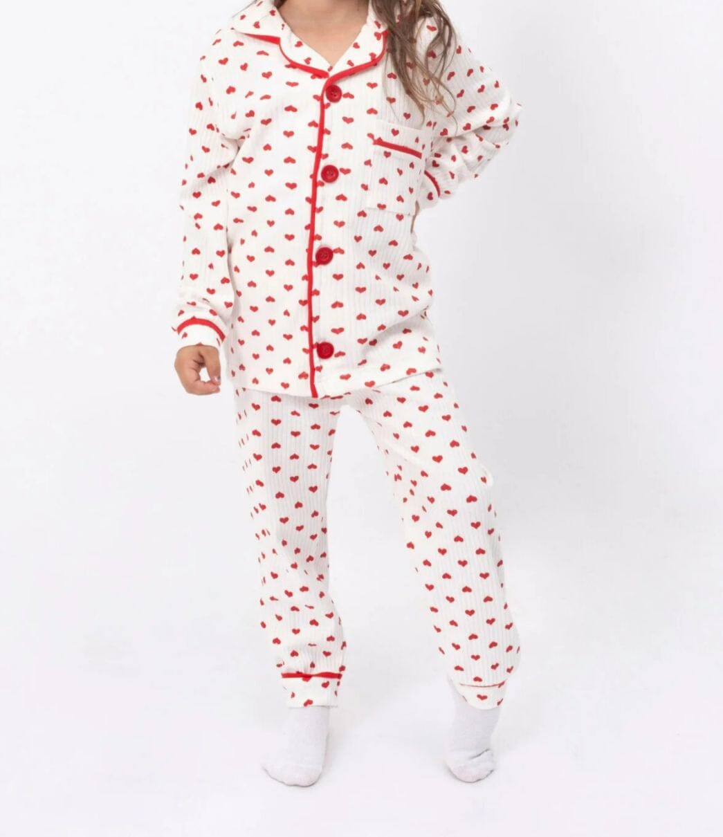 Red Heart Pajamas for Girls baby pajama Dolas Kids