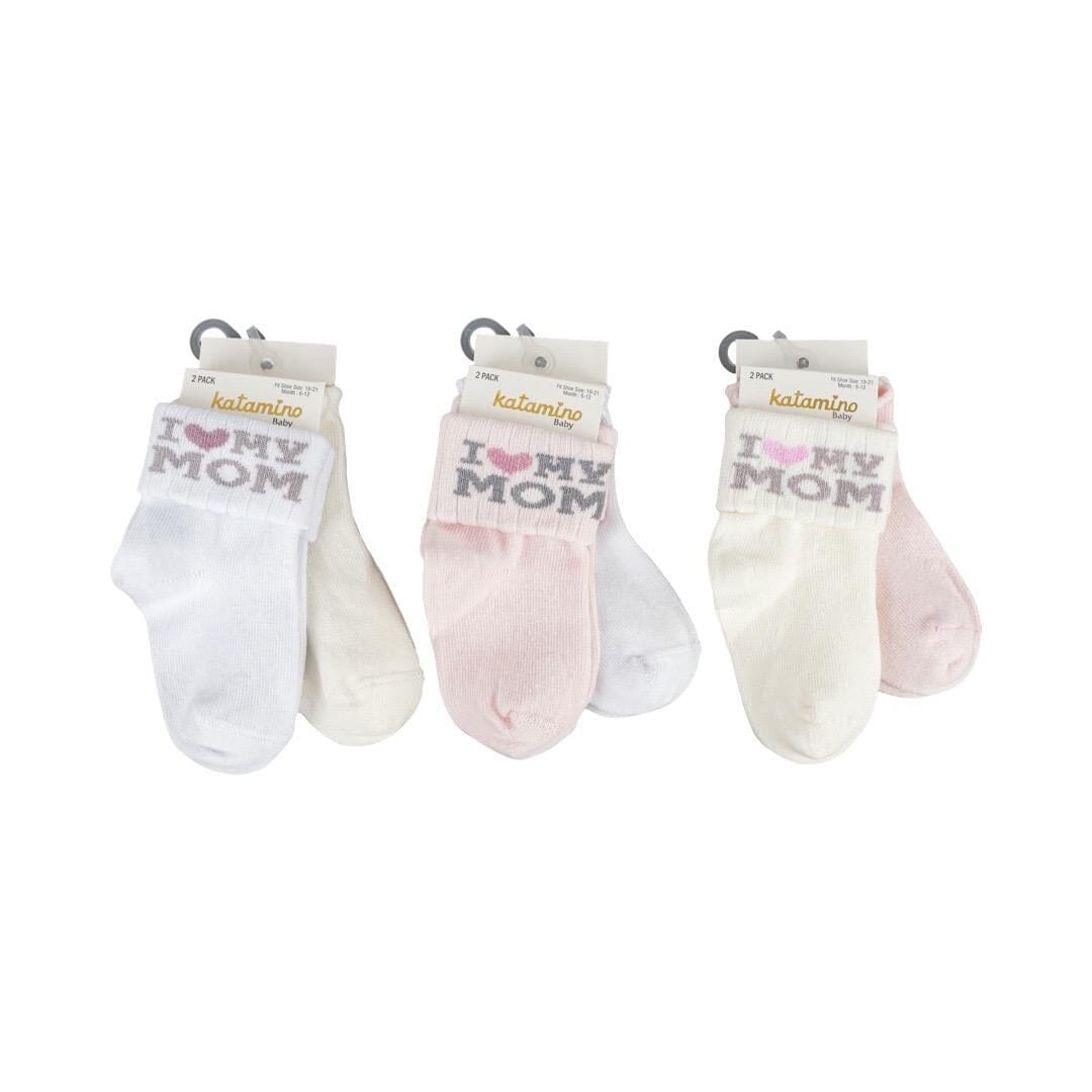 I Love Mom Baby Girl Socks 2-Pack Set Socks KATAMİNO