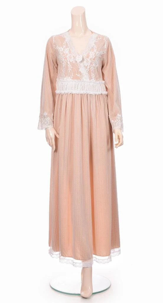 Asila – Reception Wear – Long Nightgown Available in Pink, Beige, and White General Coco Box