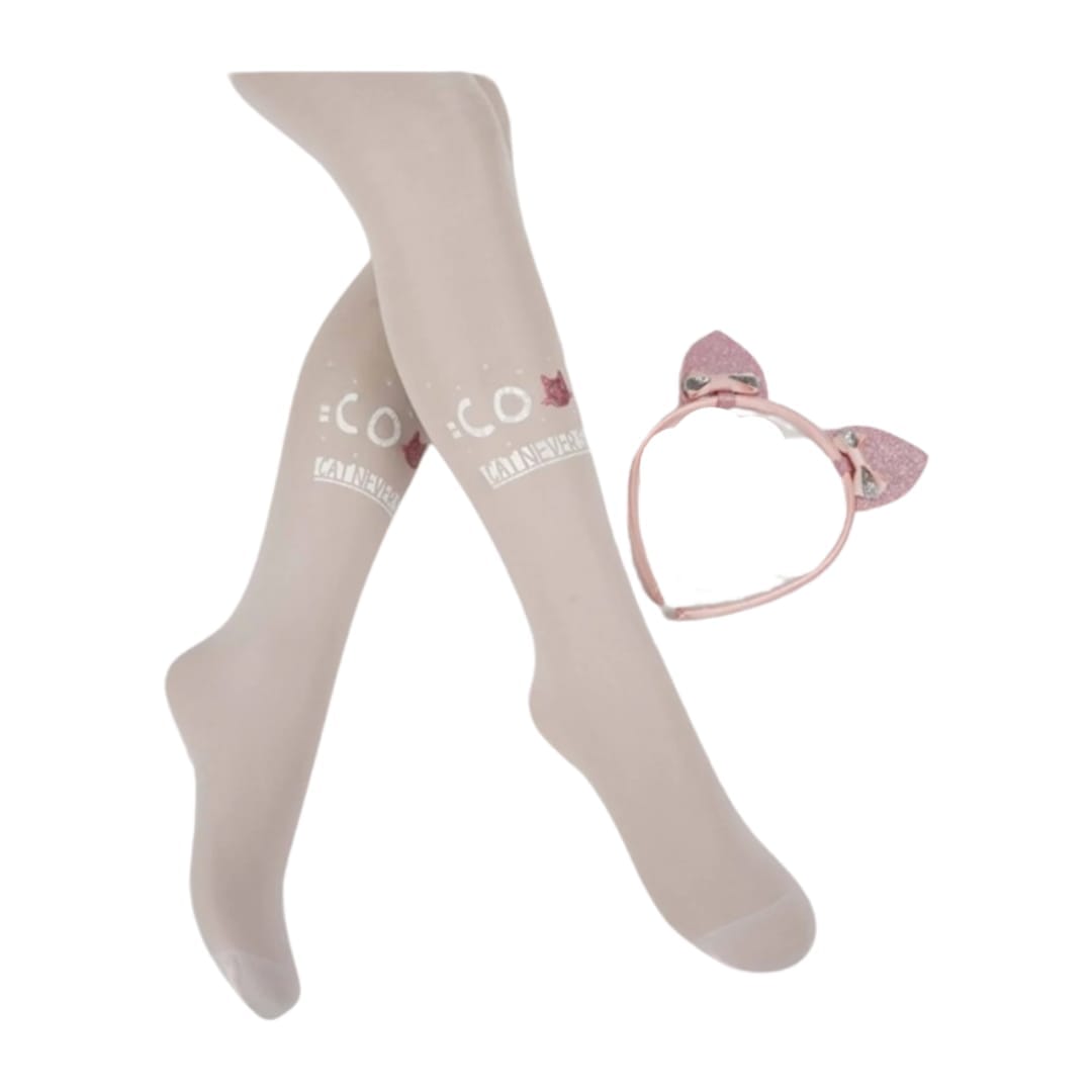 Cool Crown Printed Thin Tights With hair band TİGHTS KATAMİNO