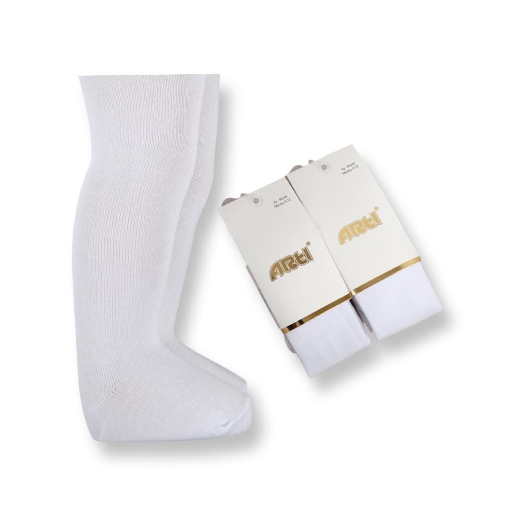 Gorgeous Simple Baby Girl Tights - White TİGHTS ARTİ