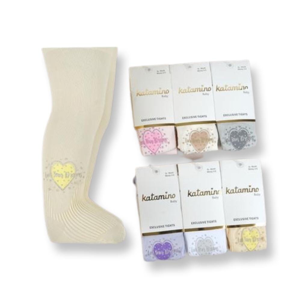 Baby Toddler Girl Sparkling heartPantyhose- Pink General KATAMİNO