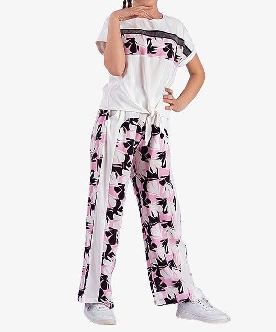 Black Short Sleeve T-Shirt and Wide Leg Trousers Set General PAFIM
