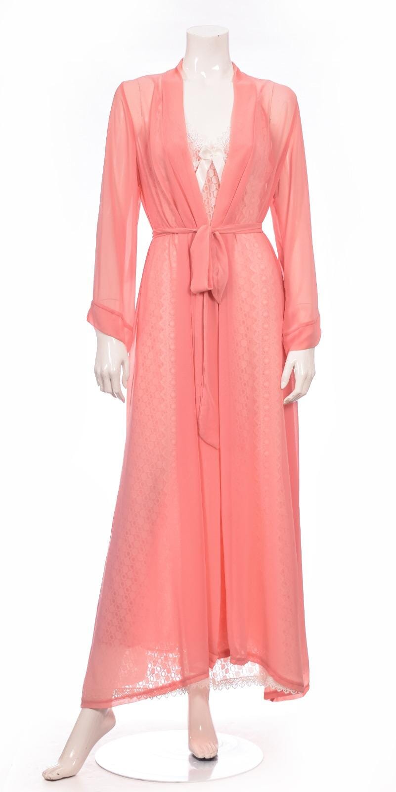 Ayla – Bridal and Reception Set – Silk Chiffon Robe and Long Nightgown General Coco Box