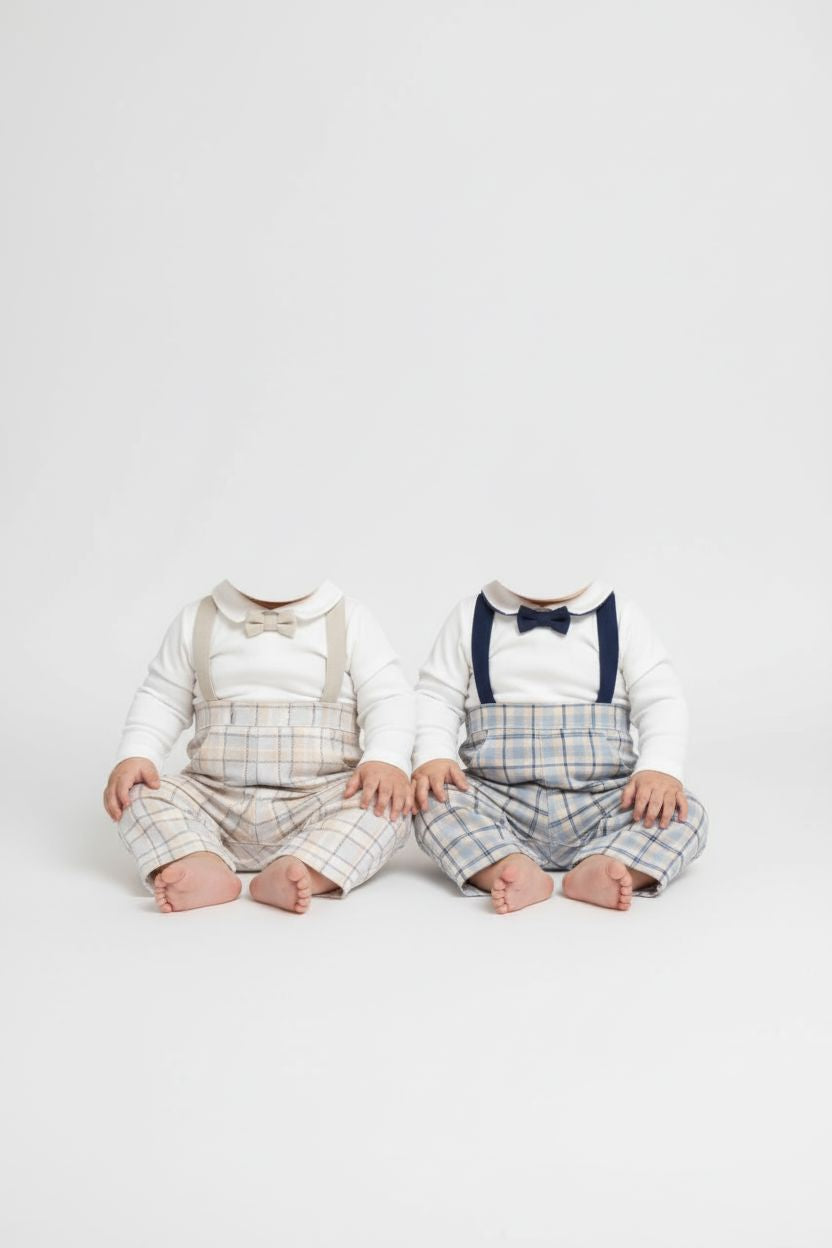 Checked Romper with Bow Tie Baby Romper Not specified