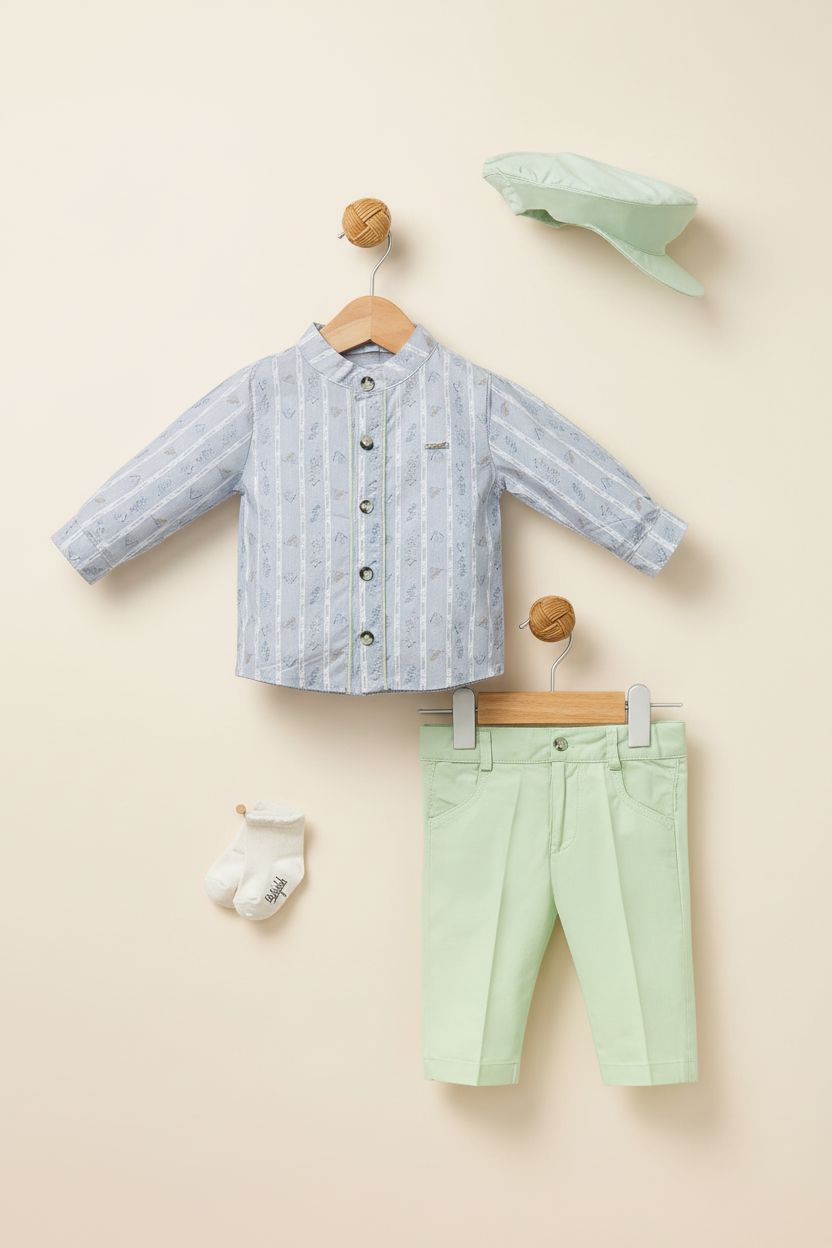 Baby Boy's 5-Piece Gift Set - Shirt, Trousers, Cap and Socks (3-24 Months) General Babydola
