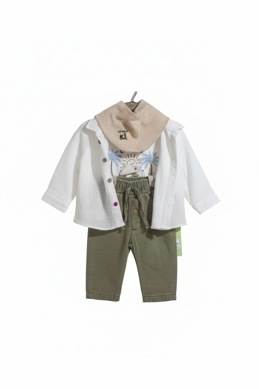 3-Piece Baby Boy Outfit - Surf Graphic Tee & Pants Set baby boy outfit Cocosiss