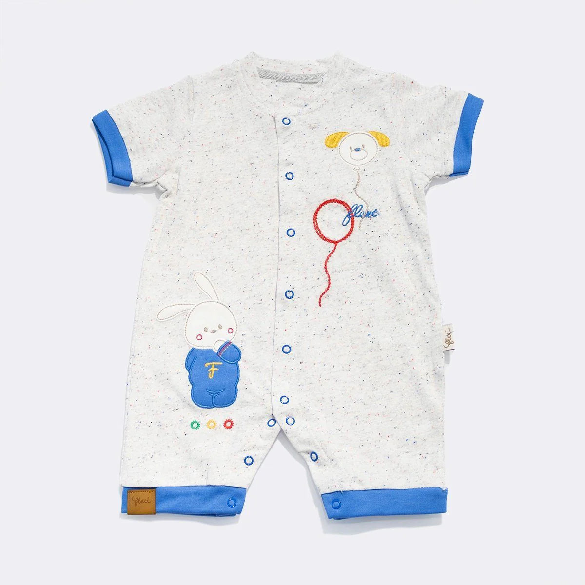 Adorable Animal Graphic Baby Romper General Flexi 6 Months Blue