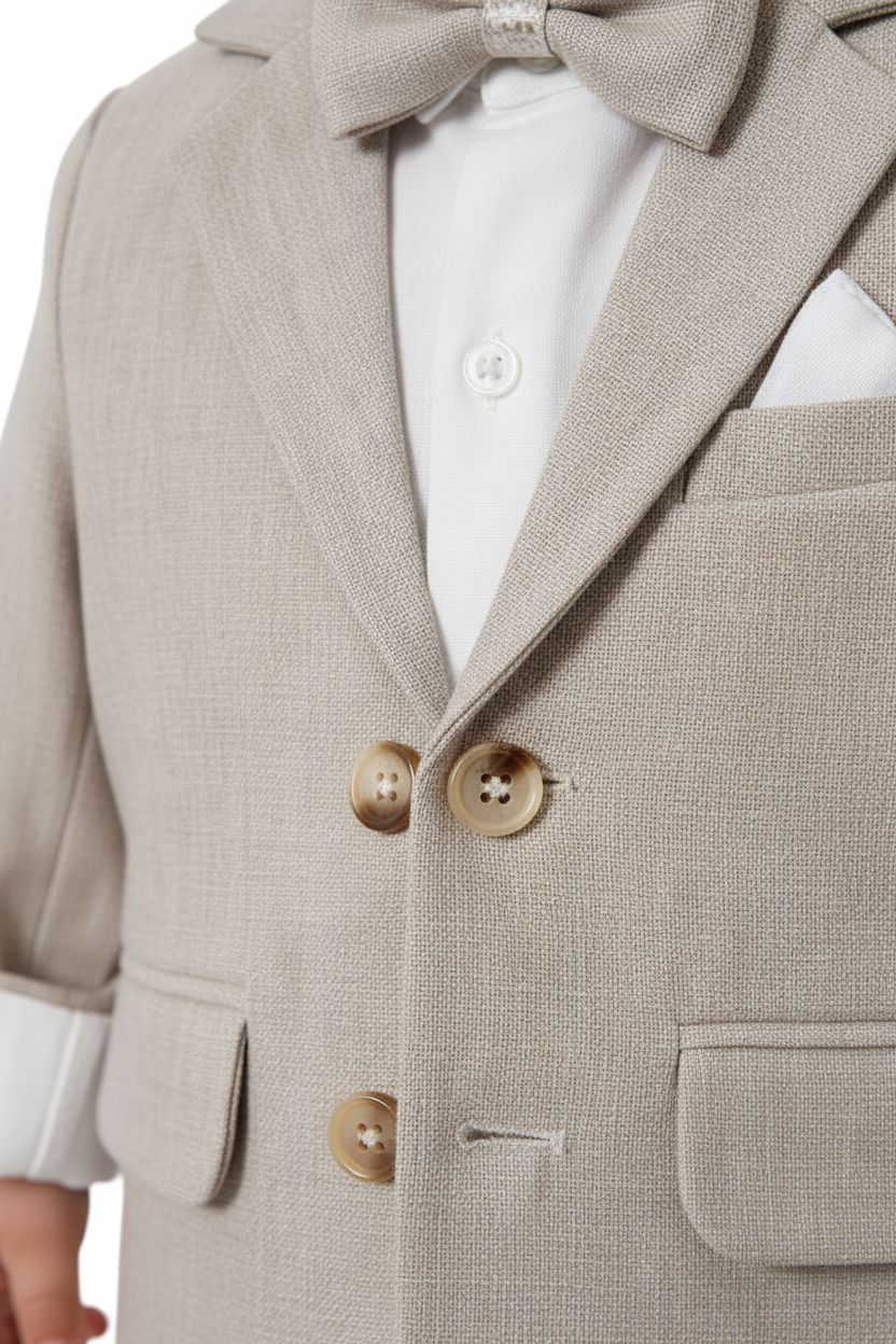 Baby Boy Beige Linen Blazer Set baby boy outfit concept kids