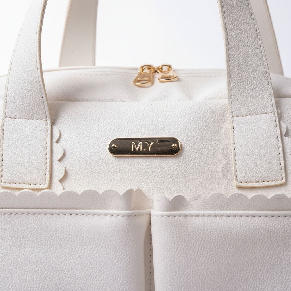 Cream Scalloped Diaper Bag baby diaper bag M&Y