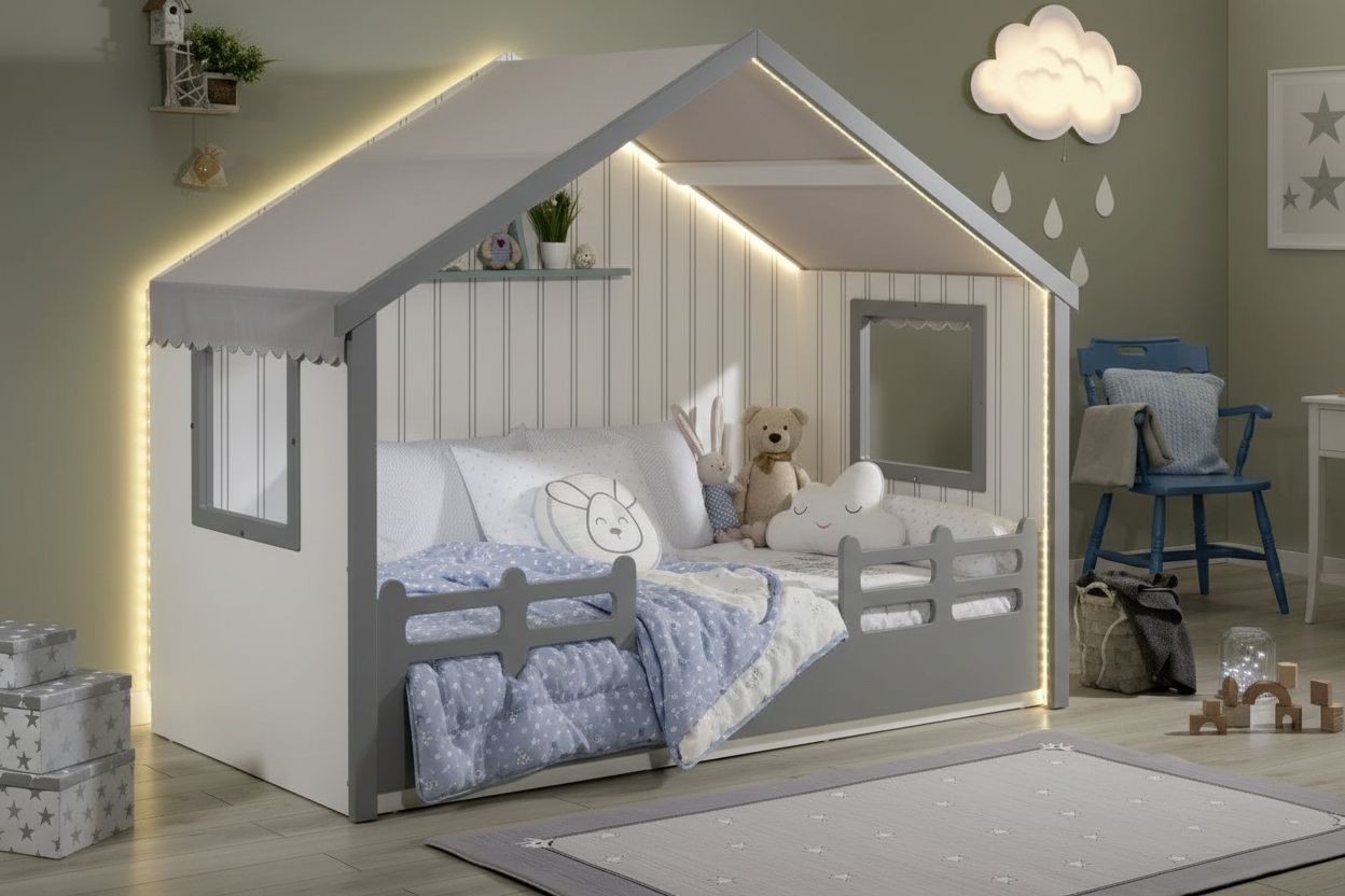 Boune Montessori Bed - Dreamy Gray furniture Meltem Kids