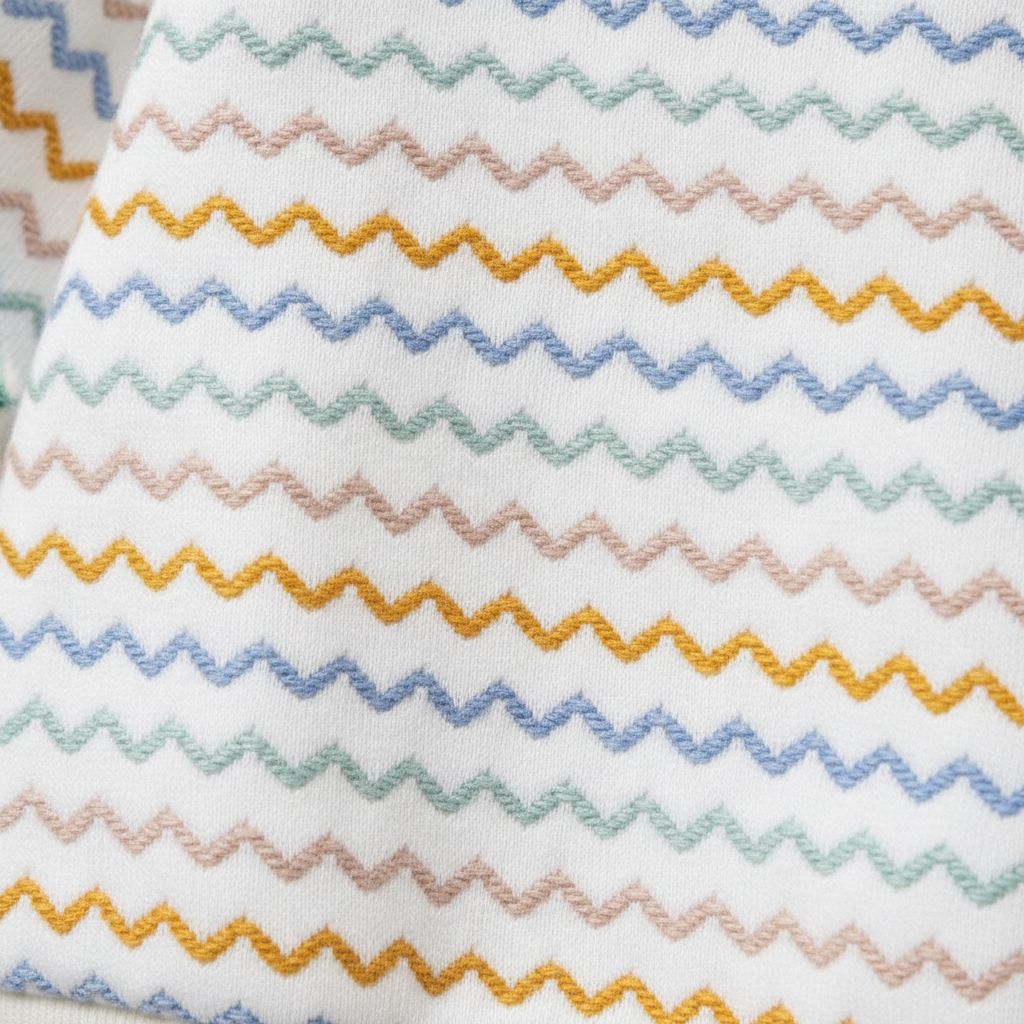 Baby Boy White Zigzag Cotton Set Not specified