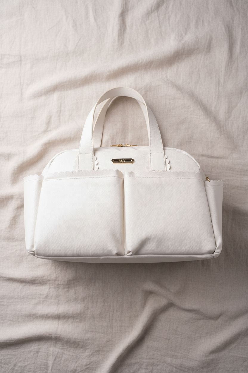 Cream Scalloped Diaper Bag baby diaper bag M&Y