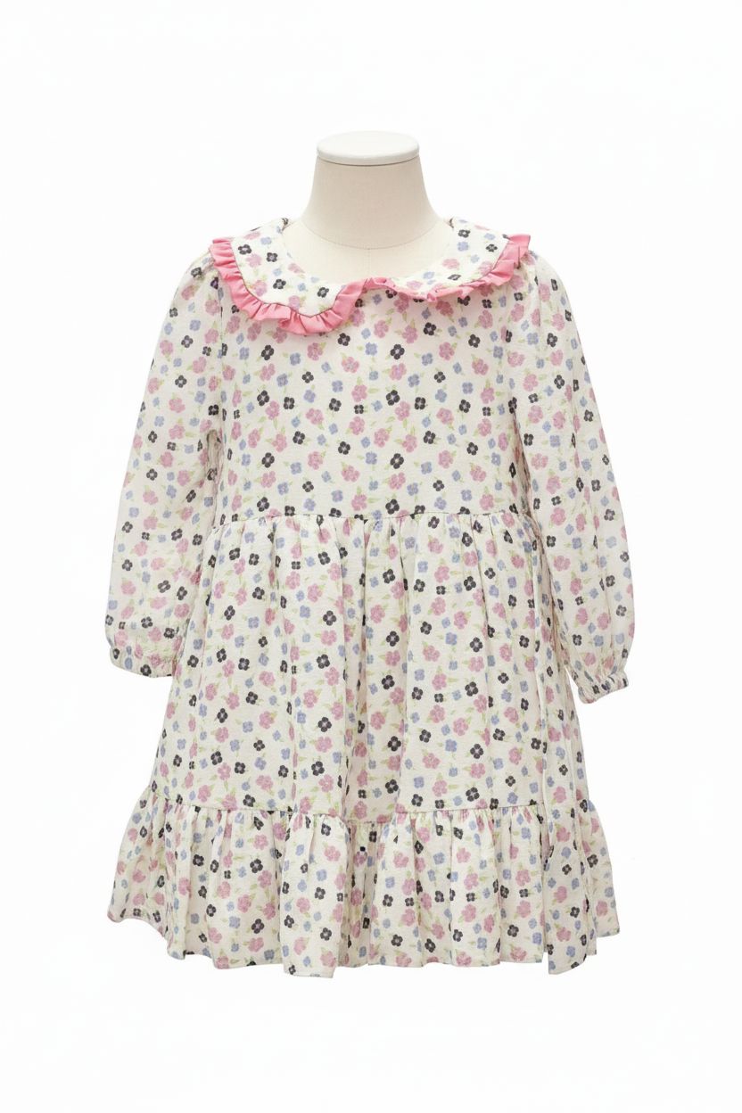 Muslin Dress in Floral Print (2-7Yrs) KIDS WEAR mensis kids