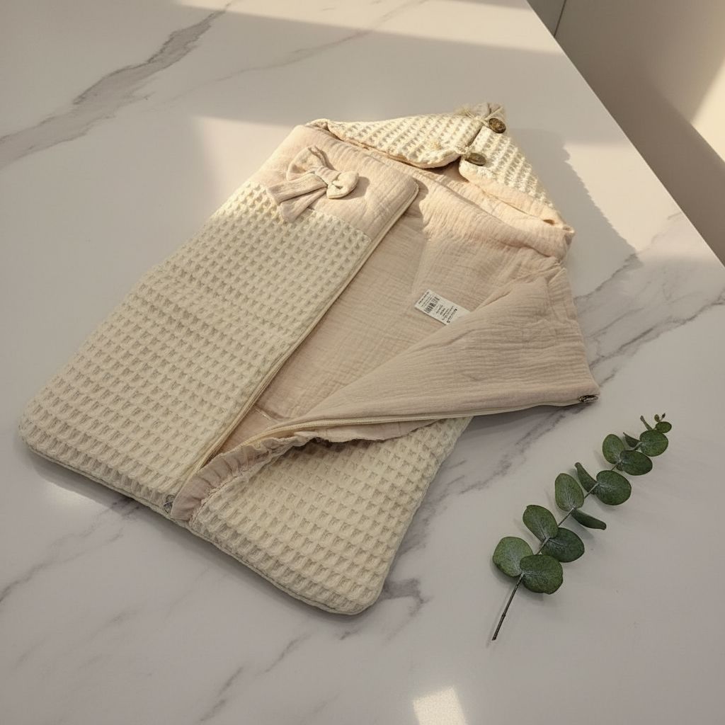 Girls Muslin Sleeping Bag - Waffle Baby Sleeping Bag biorganic
