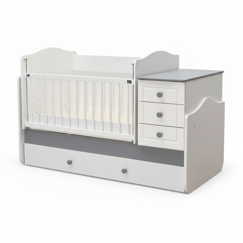 Carino Grey Convertible Cradle & Bed | MeltemKids | 0–12 Years General MELTEM SMART