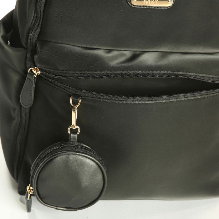PUFF Fabric & Leather Diaper Backpack baby diaper bag M&Y