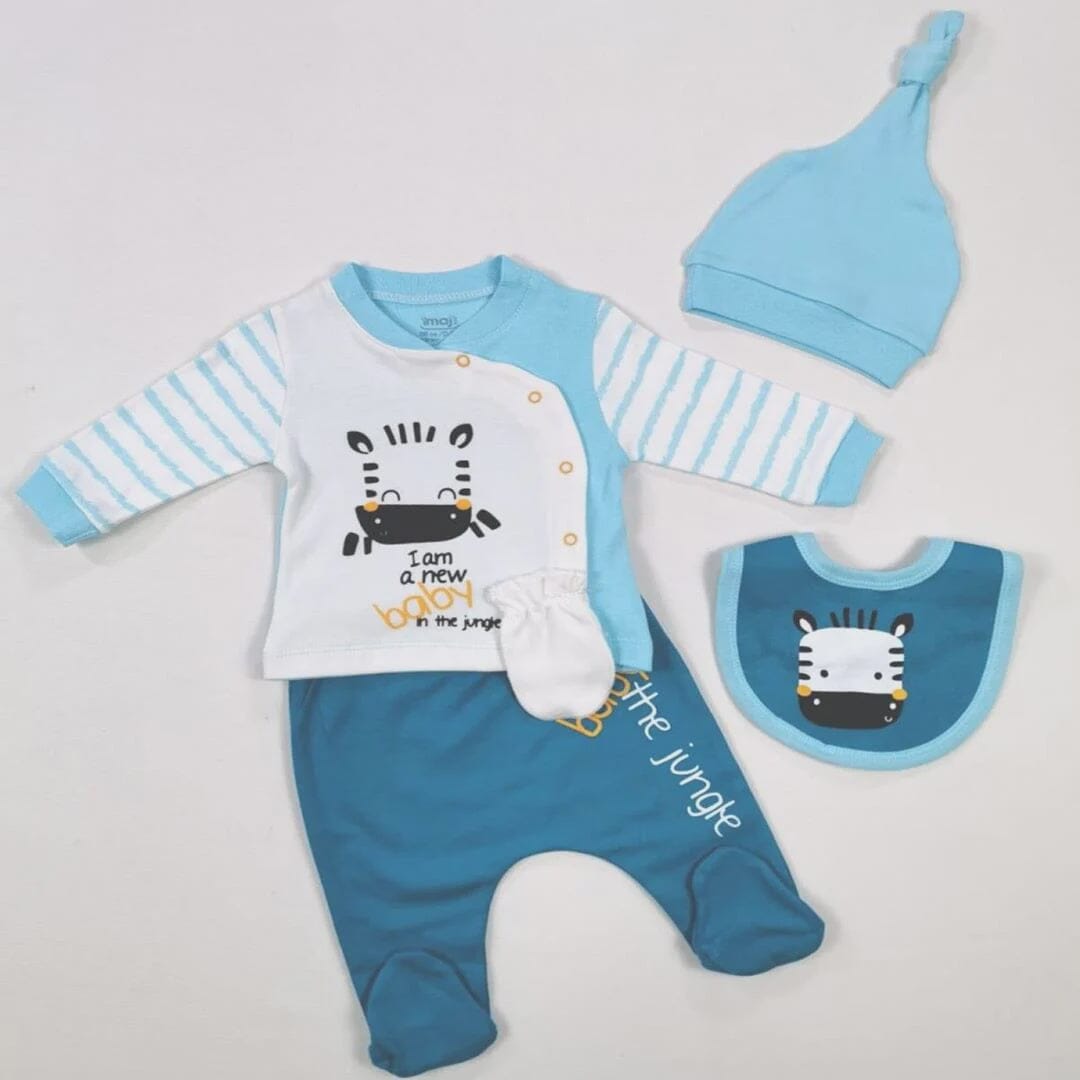 Jungle Friends Newborn Outfit Set Baby Boy Set imaj
