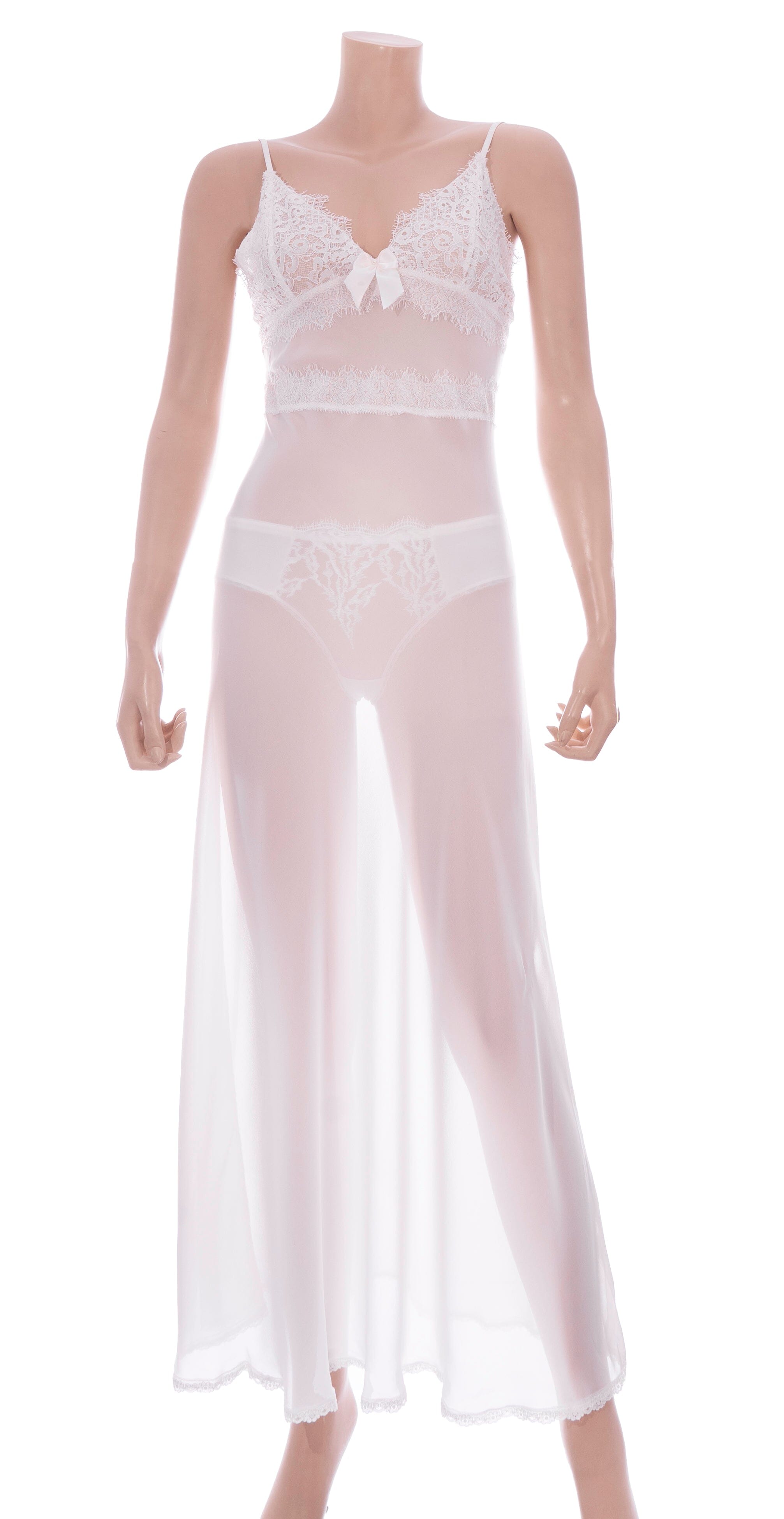 Short Sleeve Lace Bridal Robe Nighty Dressing Gown Dress Coco Box