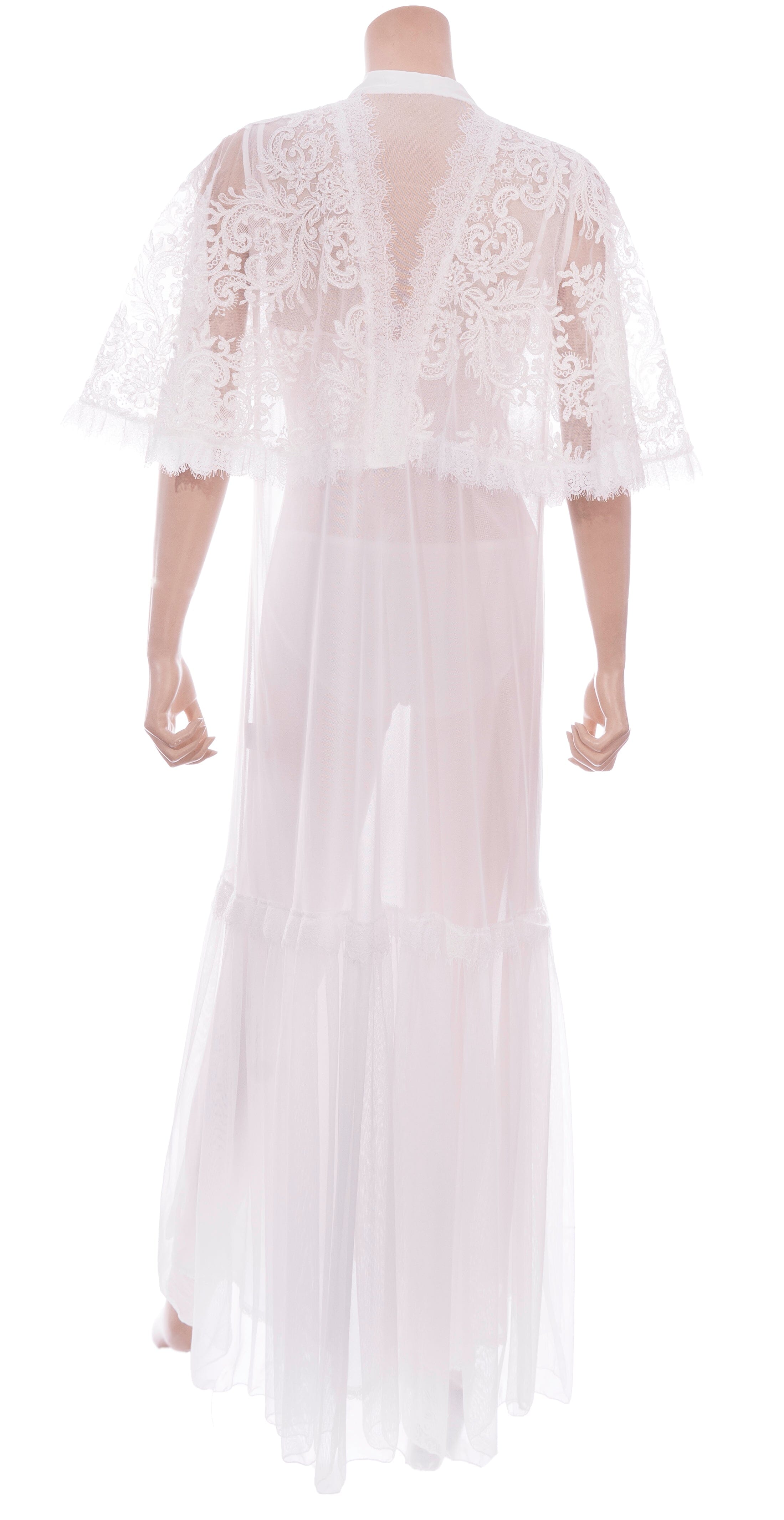 Short Sleeve Lace Bridal Robe Nighty Dressing Gown Dress Coco Box