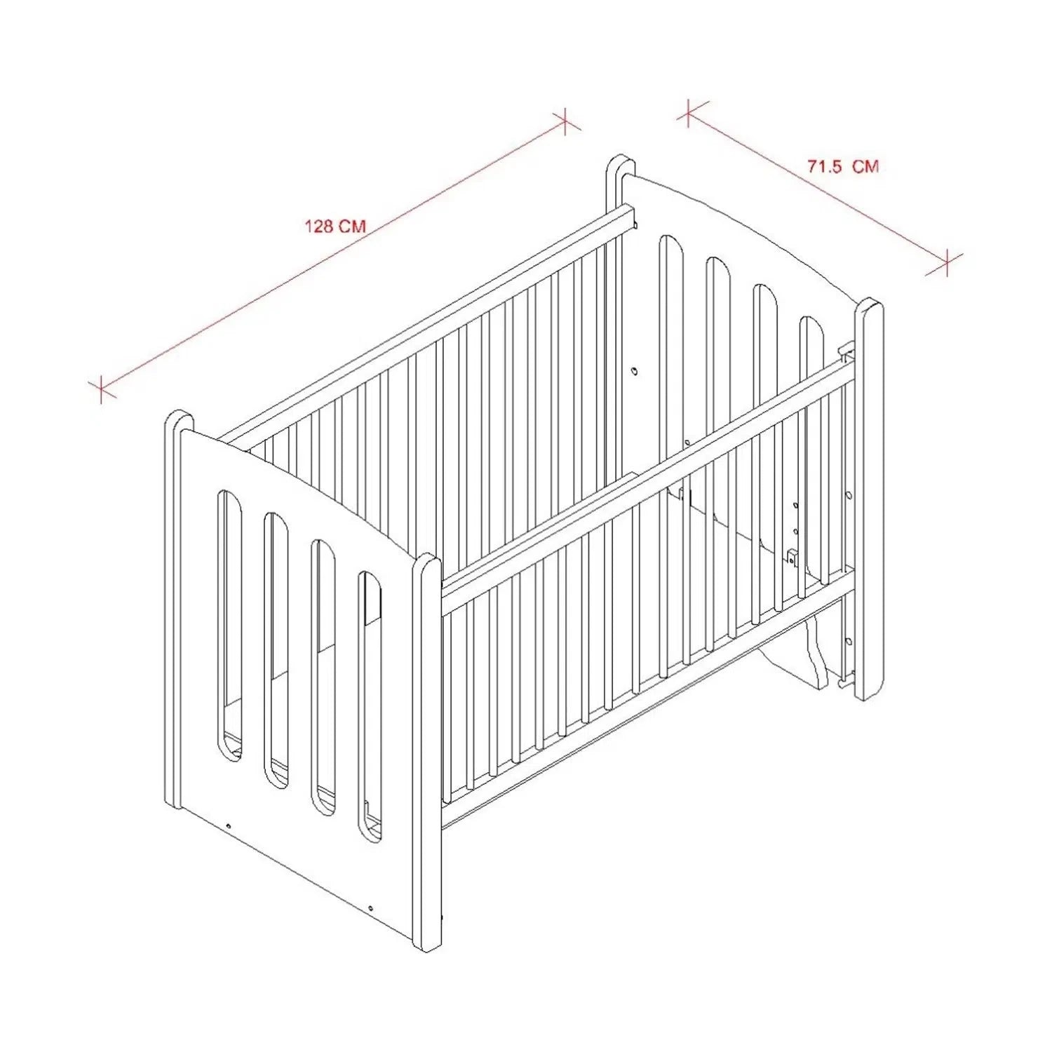 MeltemKids Mia Co-Sleeper Wooden Rocking Cradle 60x120 cm baby crib Meltem Kids