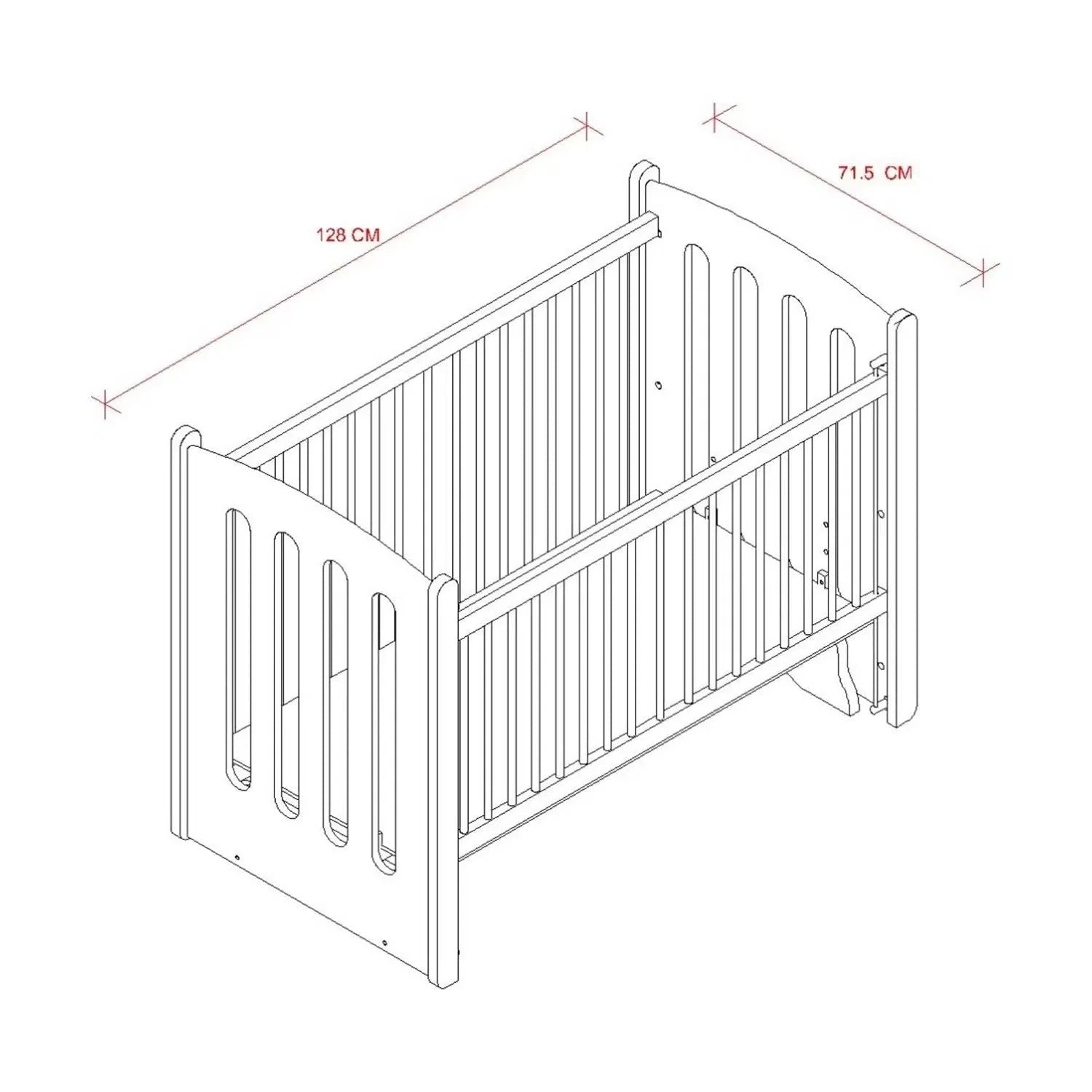 سرير ميا الخشبي الهزاز المشترك 60×120 سم baby crib Meltem Kids