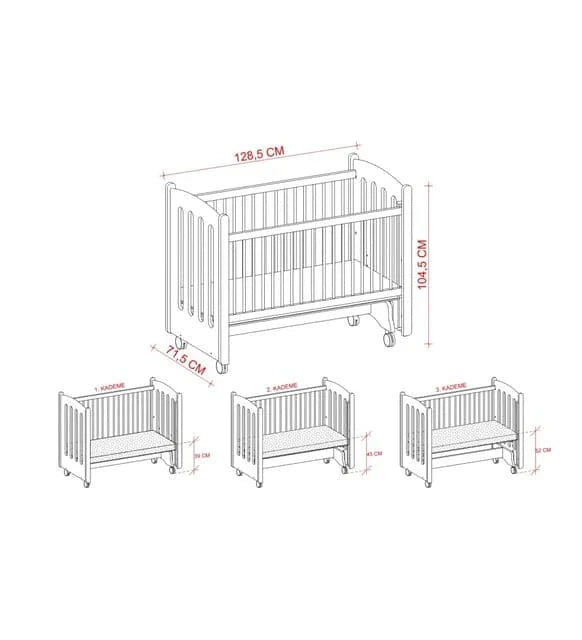 سرير ميا الهزاز مع طقم فراش فاخر CRIB Meltem Kids