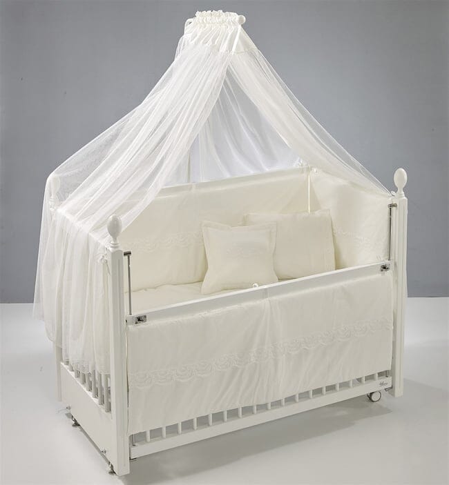 Ecru Elegant Incili Mosquito Net for Crib (120x60cm) Baby Bedding Set Meltem Kids