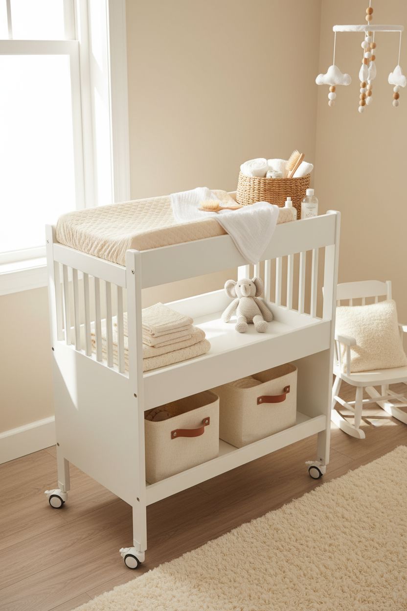 MeltemKids Changing Module - White baby furniture Meltem Kids