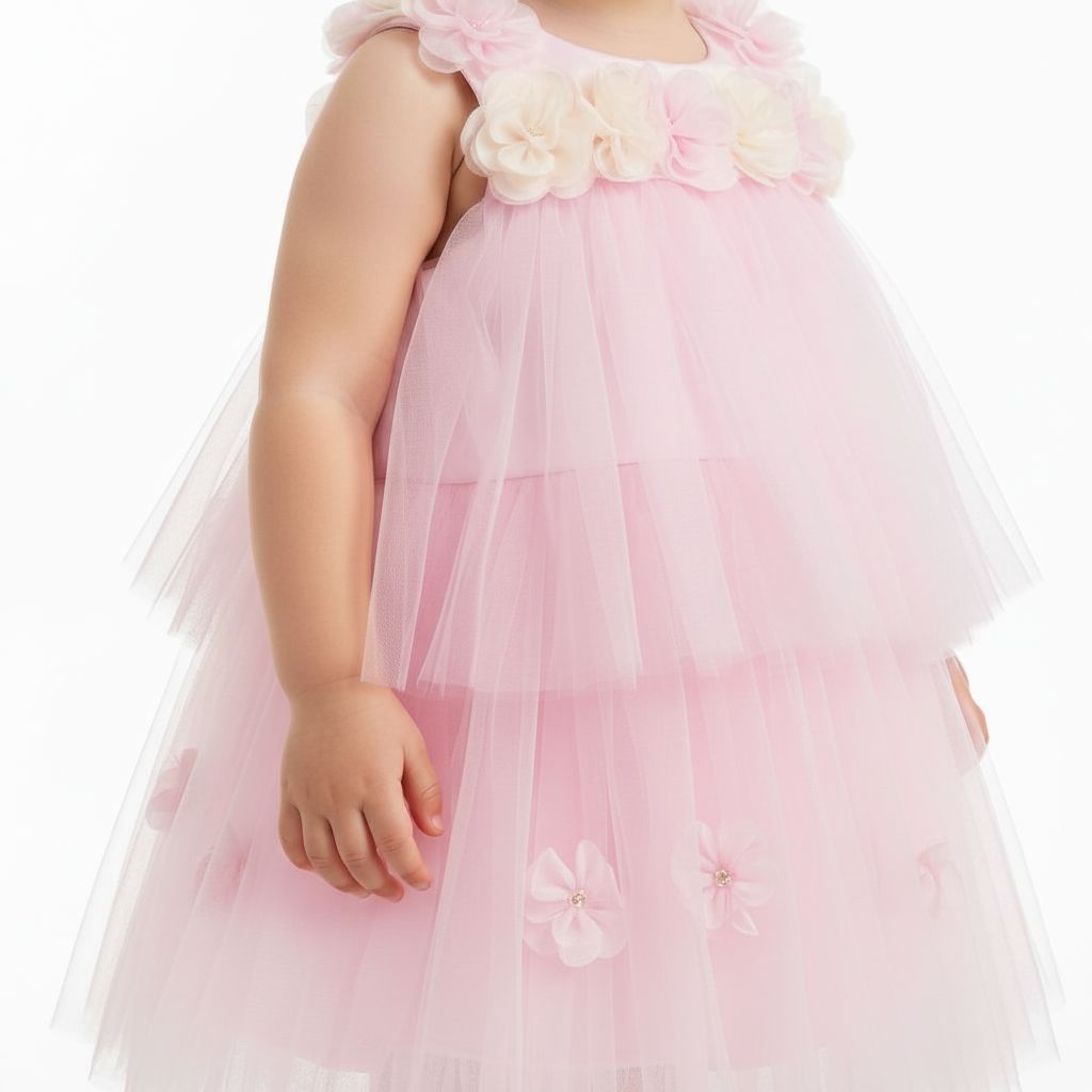 Pink Floral Tulle Dress (6-36 Months) Party Dress Olivia