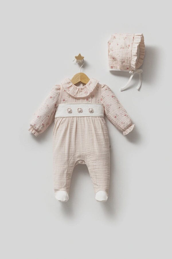 Floral Romper & Bonnet Set romper TONGS