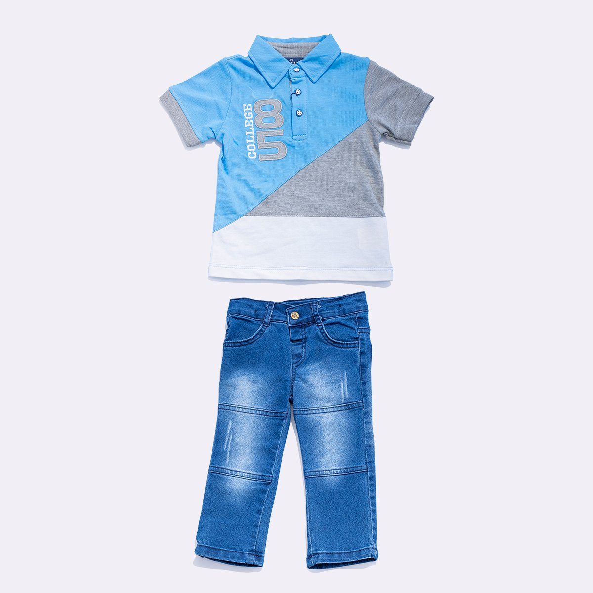 85 Boys Polo & Jeans Set - Blue General By CNS 