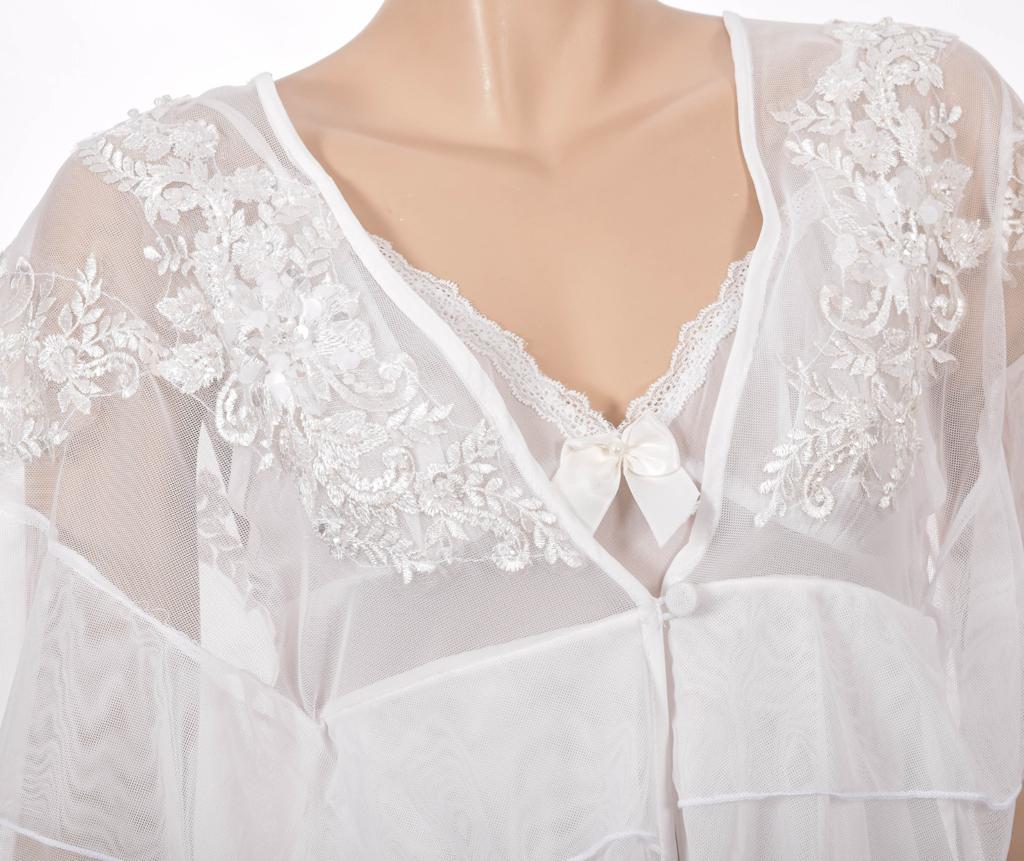 Luxury Bridal Robe Nighty Short Sleeves Set - Off-White” Dress Coco Box