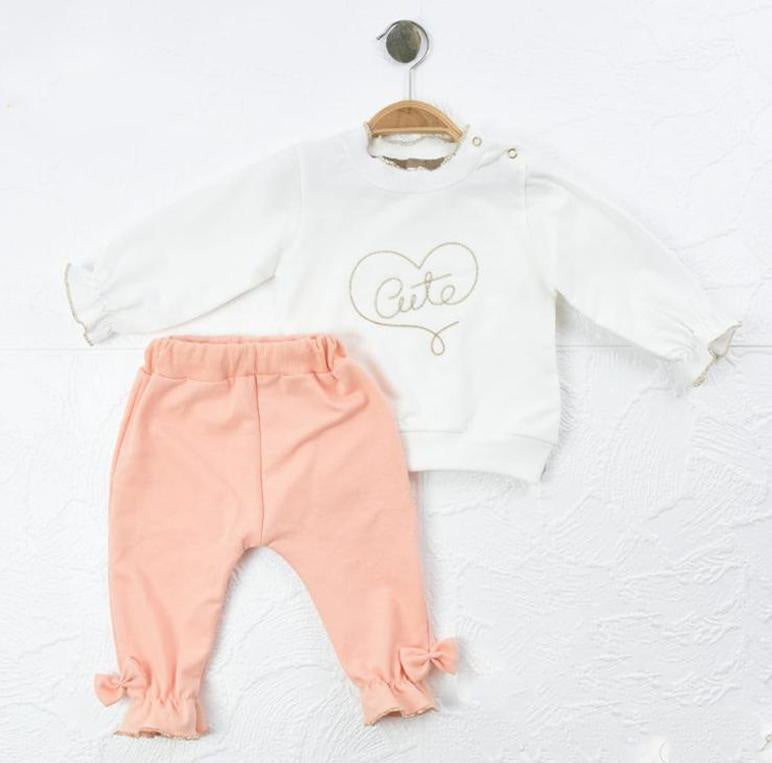 Toddler Girls Jumper and Trousers Set- Pink General vawss 