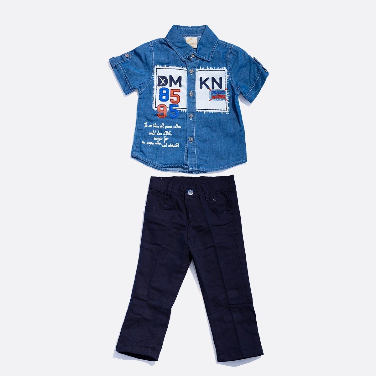 Casual Jeans Shirt & Pants Toddler Set - Navy Blue General DOMAKIN 